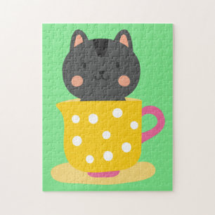 Pop Art coole Katze funky bunt herausfordernd Puzzle