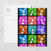 Pop Art Corgi Postkarte (Vorne/Hinten)