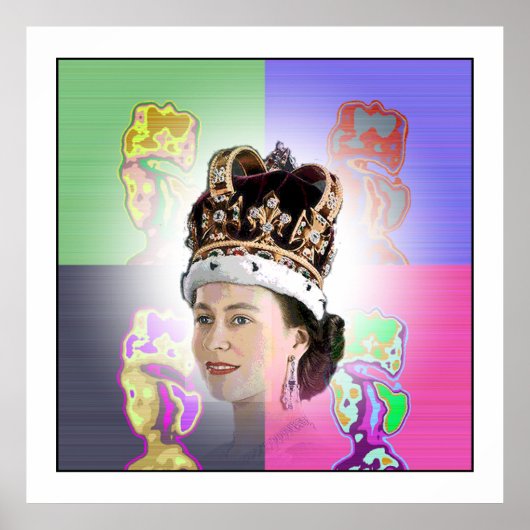 Pop Art coronation for Elizabeth II Poster (Vorne)
