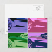 Pop Art Corvettes Postkarte (Vorne/Hinten)
