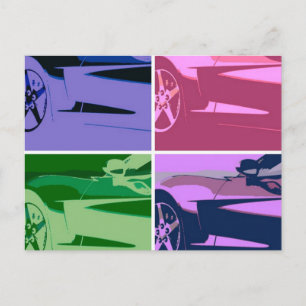 Pop Art Corvettes Postkarte