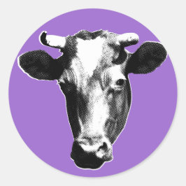Pop Art Cow Runder Aufkleber