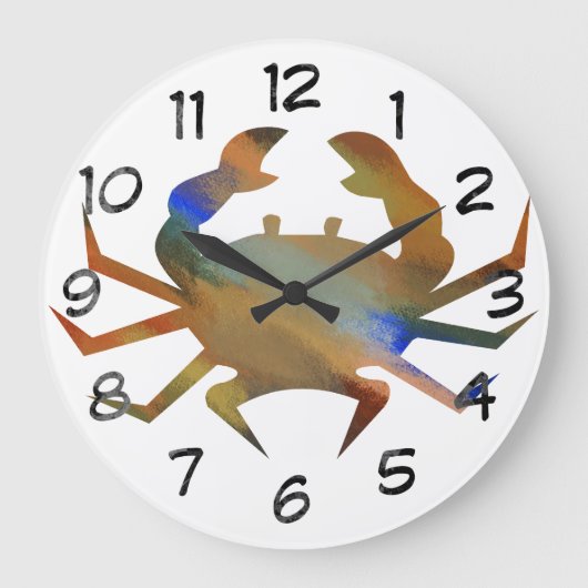 Pop Art Crab Große Wanduhr (Vorderseite)