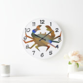 Pop Art Crab Große Wanduhr (Zuhause)