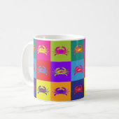 Pop Art Crab Muster farbenfroh Kaffeetasse (Vorderseite Links)