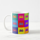Pop Art Crab Muster farbenfroh Kaffeetasse (Links)