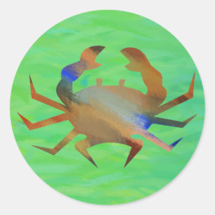 Pop Art Crab Runder Aufkleber