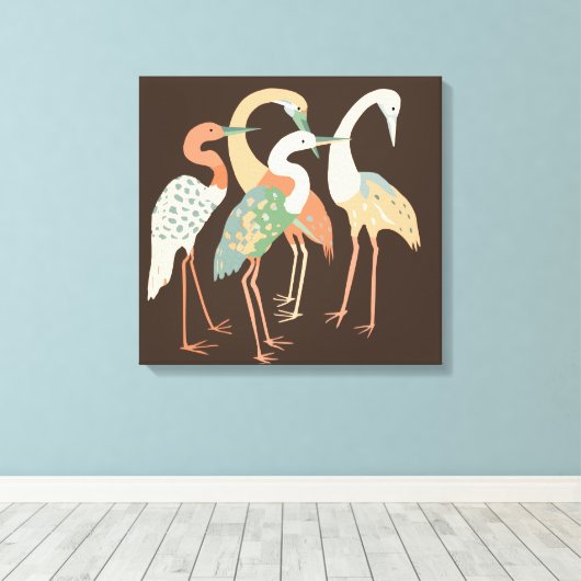 POP ART CRANES STRAND STRETCHT LEINWAND ART DRUCKE (Insitu (Holzboden))