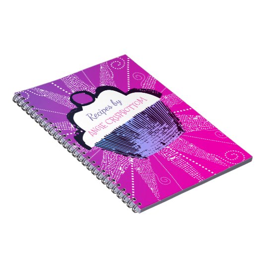 Pop Art cupcake Backen Rezept Notebook Notizblock (Rechte Seite)