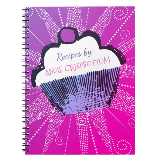 Pop Art cupcake Backen Rezept Notebook Notizblock (Vorderseite)