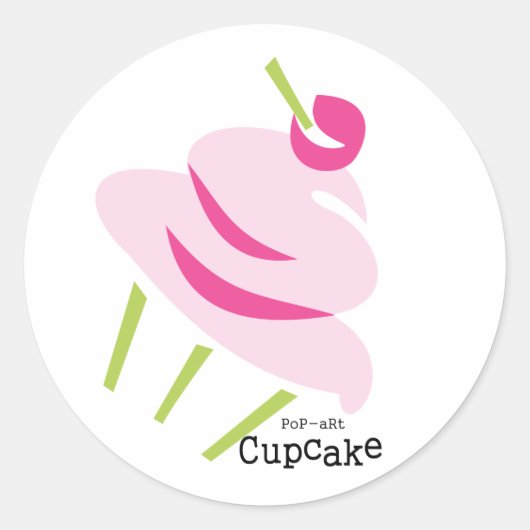 Pop aRt CupCaKe Runder Aufkleber (Vorderseite)