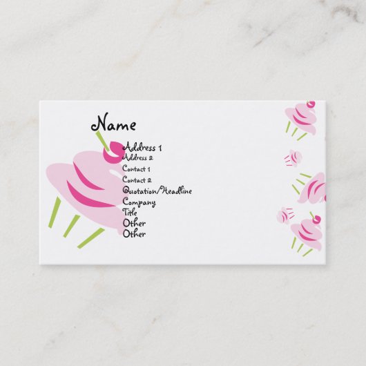 Pop Art Cupcake Visitenkarte (Vorderseite)