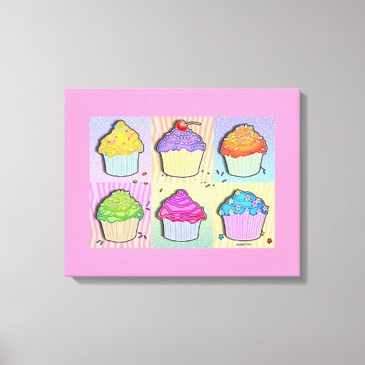 POP ART CUPCAKES Gallery Leinwanddruck (Vorderseite)
