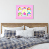 POP ART CUPCAKES Gallery Leinwanddruck (Insitu (Schlafzimmer))