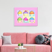 POP ART CUPCAKES Gallery Leinwanddruck (Insitu (Wohnzimmer))
