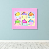POP ART CUPCAKES Gallery Leinwanddruck (Insitu (Holzboden))