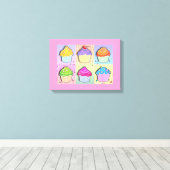 POP ART CUPCAKES Gallery Leinwanddruck (Insitu (Holzboden))