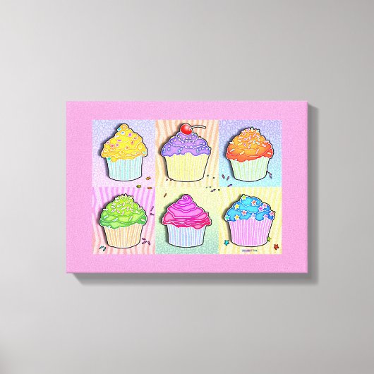 POP ART CUPCAKES Gallery Leinwanddruck (Vorderseite)