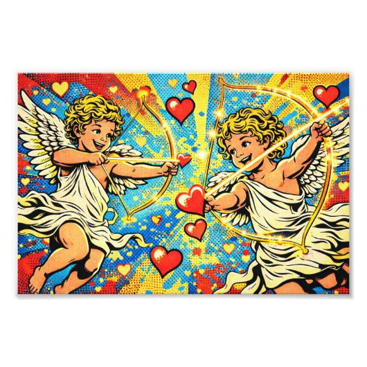 Pop-Art-Cupids der Liebe Fotodruck (Vorne)
