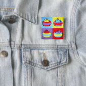 Pop-Art-Curling-Design rockt Button (Beispiel)