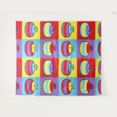 Pop-Art-Curlingstein-Design Wandteppich (Vorderseite (Horizontal))