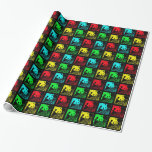 Pop Art Cute Panda Red Blue Green Yellow Geschenkpapier<br><div class="desc">This colorful pop art wrapping paper, using my original photograph of a cute panda bear, is a unique way to wrap Christmas gifts. Gift wrap contains repeating squares of red, yellow, blue, and green giant pandas. It matches many of the "Giant Pandas" cards and gift products that are available at...</div>