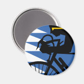 Pop Art Cyclist Magnet (Vorderseite/Rückseite)