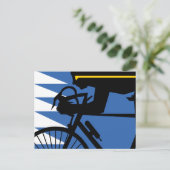 Pop Art Cyclist Postkarte (Stehend Vorderseite)