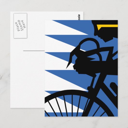 Pop Art Cyclist Postkarte (Vorne/Hinten)