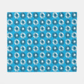 Pop Art Daisies - Shades of Denim Blue Fleecedecke (Vorderseite (Horizontal))