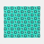 Pop Art Daisies - Türkis, Aqua und Aquamarin Fleecedecke (Vorderseite (Horizontal))