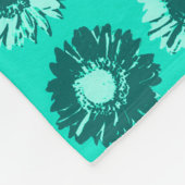 Pop Art Daisies - Türkis, Aqua und Aquamarin Fleecedecke (Ecke)