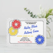 Pop Art Daisy Polka Dot Lässige Einladung zur Hoch (Stehend Vorderseite)