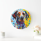 Pop Art Dalmatiner Dog Große Wanduhr (Zuhause)