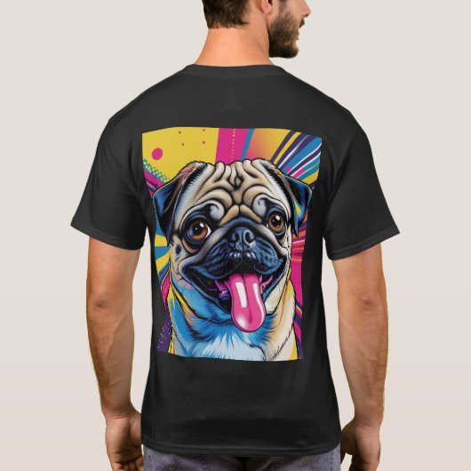 Pop Art de Pug 01 T-Shirt (Rückseite)
