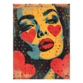 Pop Art de Rostro con Corazones Fotodruck (Vorne)