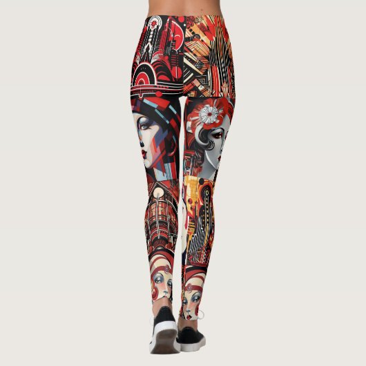 Pop Art Deco Leggings - Cool (Rückseite)