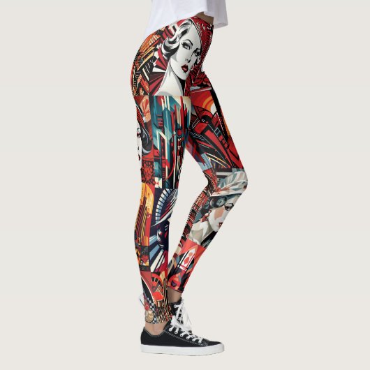 Pop Art Deco Leggings - Cool (Rechts)