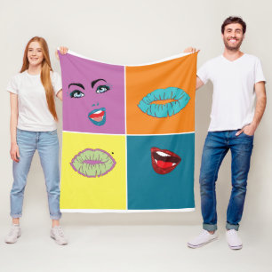 Pop Art der 80er Fleecedecke