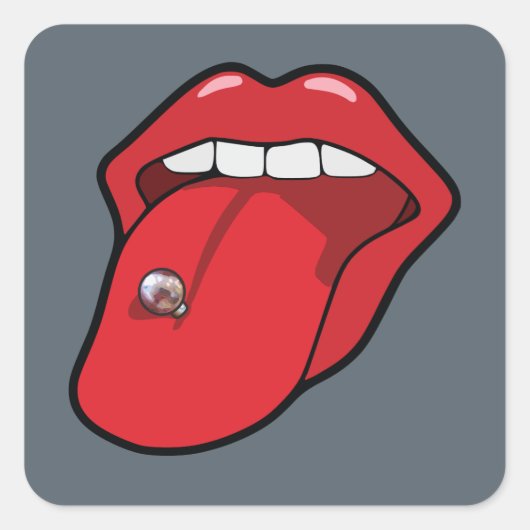 Pop Art des Piercings Quadratischer Aufkleber (Vorderseite)