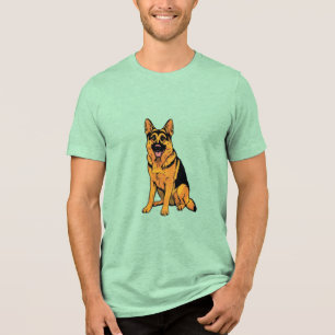 Pop-Art-Deutscher-Schäferhund-Retro-Comic Tri-Blend Shirt