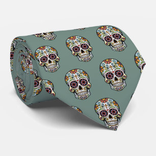 Pop-Art Dia de los Muertos Zucker-Schädel Comic Krawatte