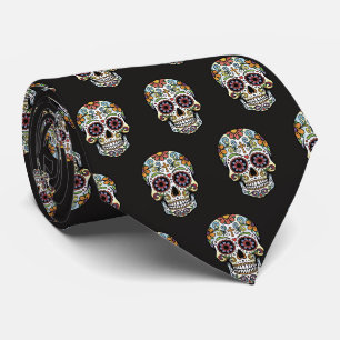 Pop-Art Dia de los Muertos Zucker-Schädel Comic Krawatte