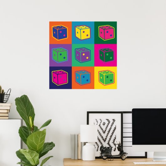 Pop-Art Dice Poster (Heimbüro)