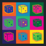 Pop-Art Dice Poster<br><div class="desc">Mit diesem trendigen Pop-Art Poster verleihen Sie Ihrer Liebe von Tischspielen Ausdruck!</div>