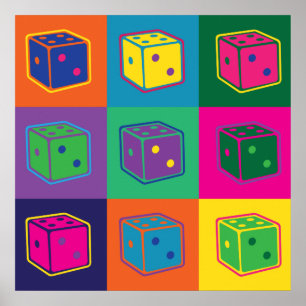 Pop-Art Dice Poster
