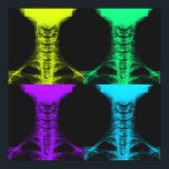 Pop Art Digital X-Ray Poster<br><div class="desc">Das Design zeichnet sich durch vier farbige, digital verstärkte Röntgenbilder aus - Pop Art Style!</div>
