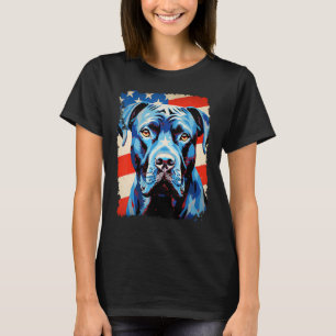 Pop Art Dog Cane Corso Patriotic 4. Juli T-Shirt