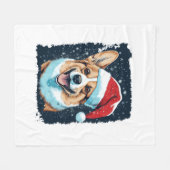 Pop Art Dog Christmas Corgi Fleecedecke (Vorderseite (Horizontal))