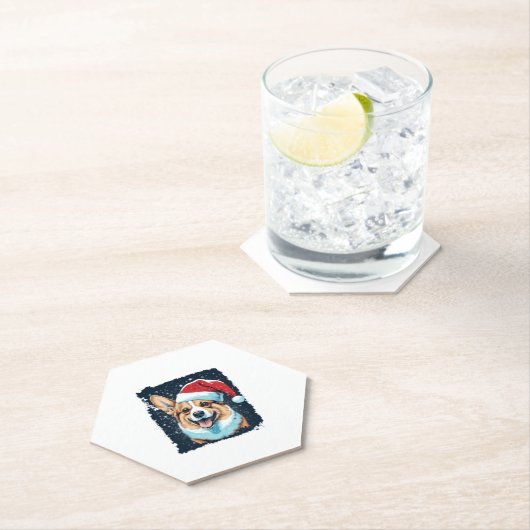 Pop Art Dog Christmas Corgi Untersetzer (Vor Ort)